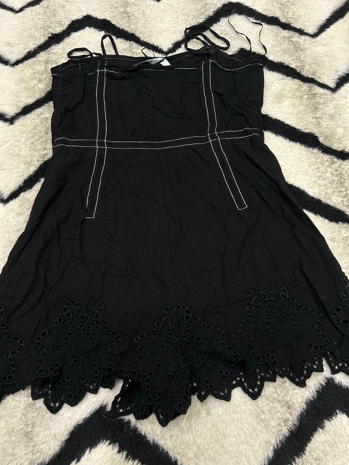 [한국S]ZARA 스티치 쇼트 점프슈트/블랙 상품이미지4