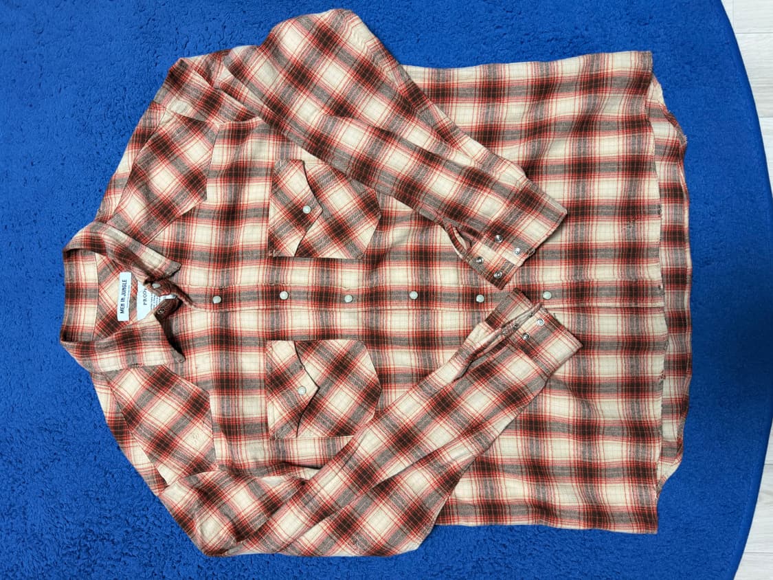 맨인정글 데미지 웨스턴 셔츠 XL 상품이미지3