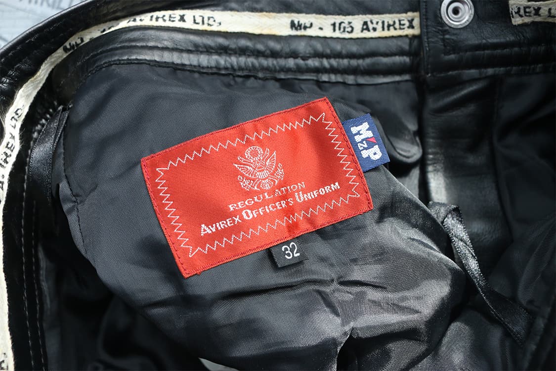 2000s 아비렉스 레더 부츠컷 팬츠 상품이미지8