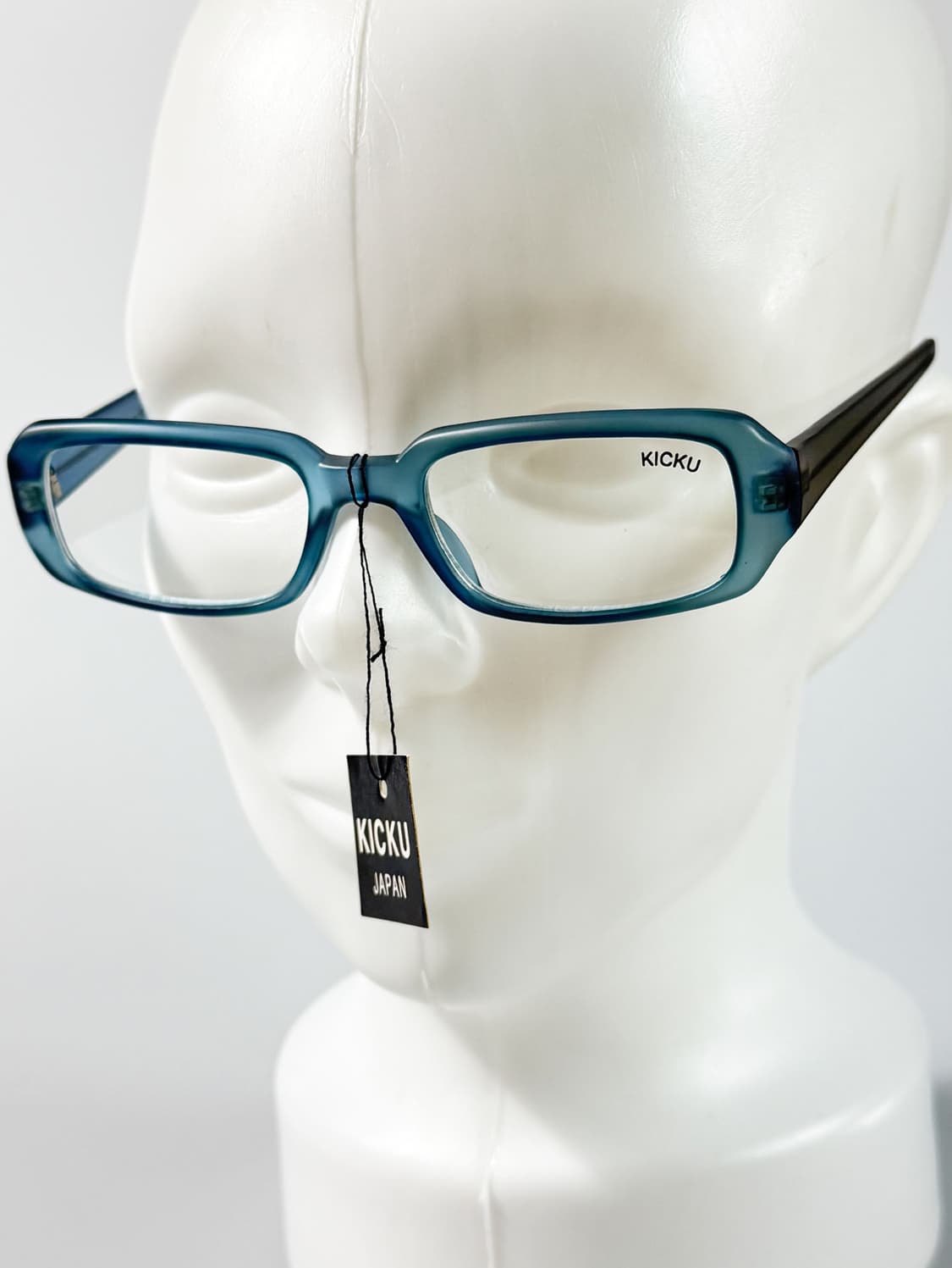 90s KICKU JAPAN 뿔테 블루 스퀘어 빈티지 안경 상품이미지8