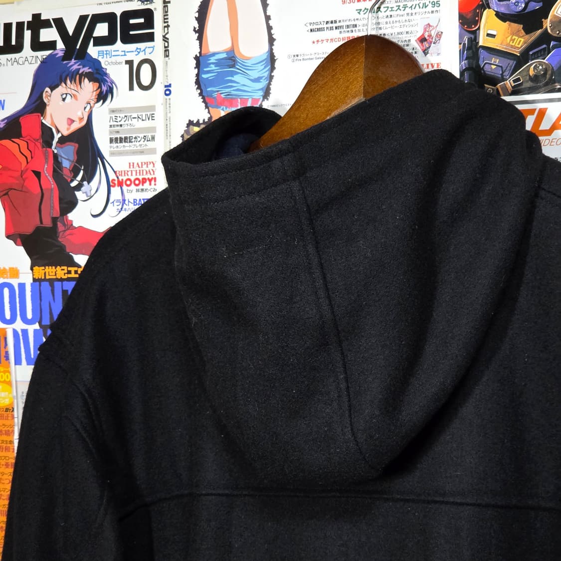 JPN 빈티지 오버핏 블랙 더플 코트 상품이미지6