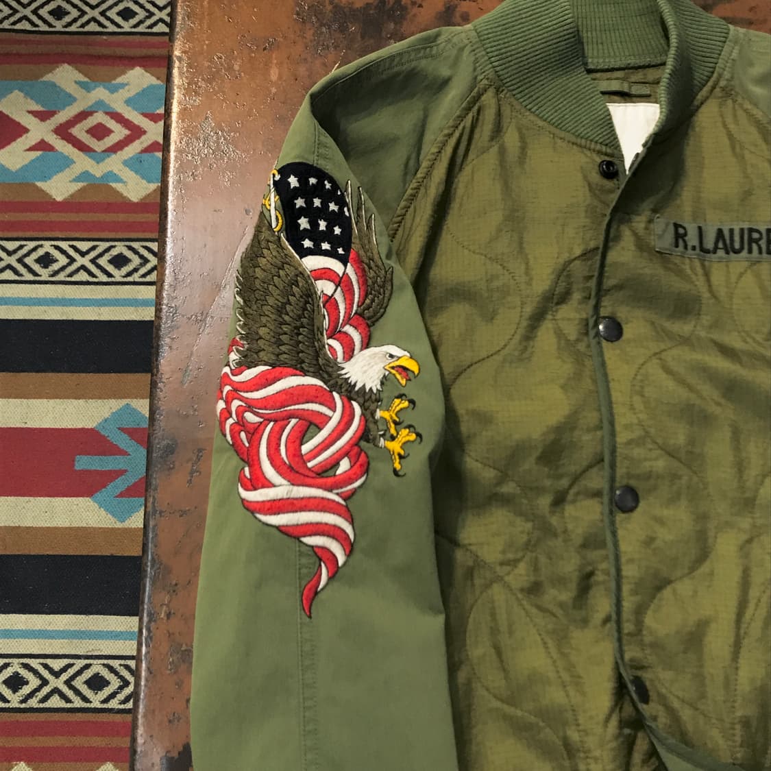 데님 앤 서플라이 독수리 자수 카키 퀼팅 자켓 여성 55 66 남성 97 상품이미지6