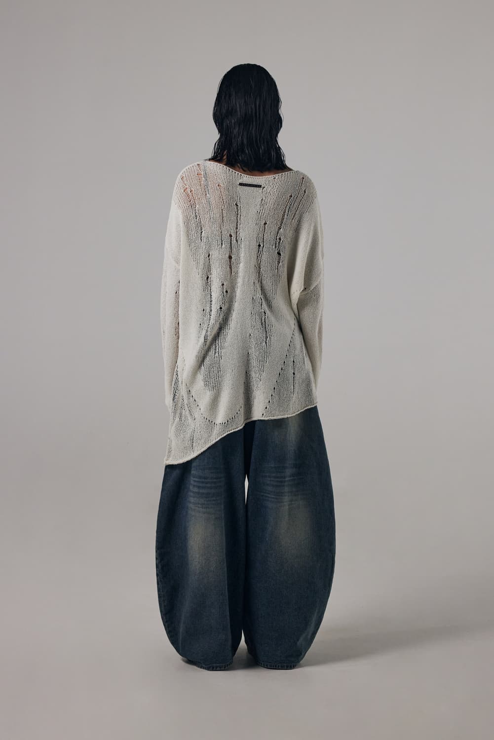 트리밍버드 시스루 니트 아이보리 상품이미지3