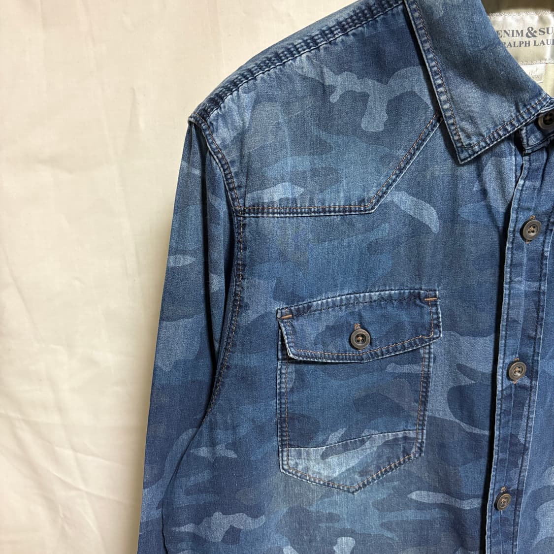 폴로 데님앤서플라이 카모플라주 웨스턴 데님셔츠 / 블루, L 상품이미지5
