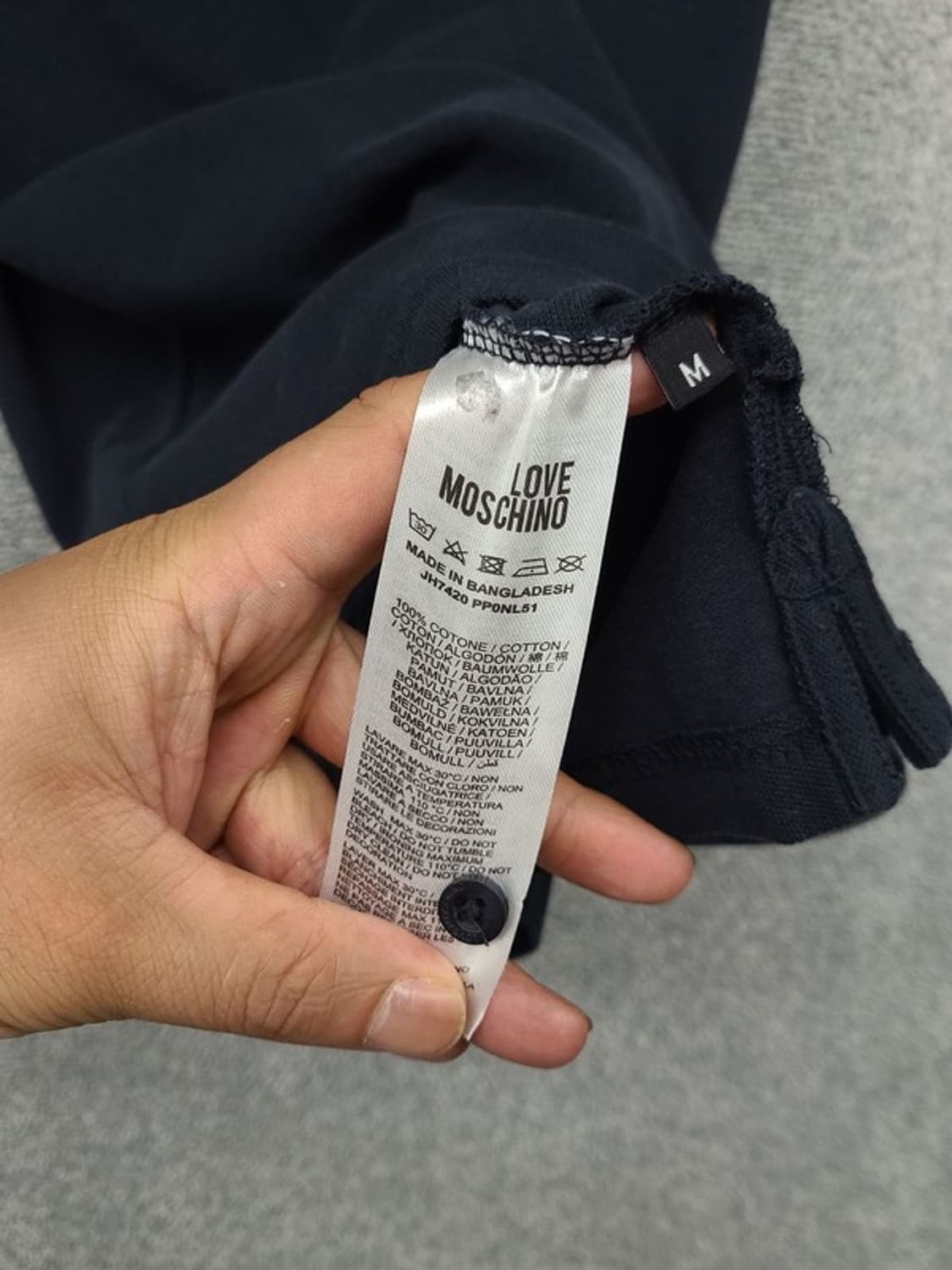 모스치노 블랙 로고 반팔 카라티 M 상품이미지9