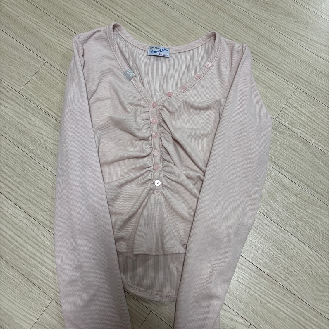 플리즈노팔로우 니나 버튼 레이스 탑 베이비 핑크 상품이미지6