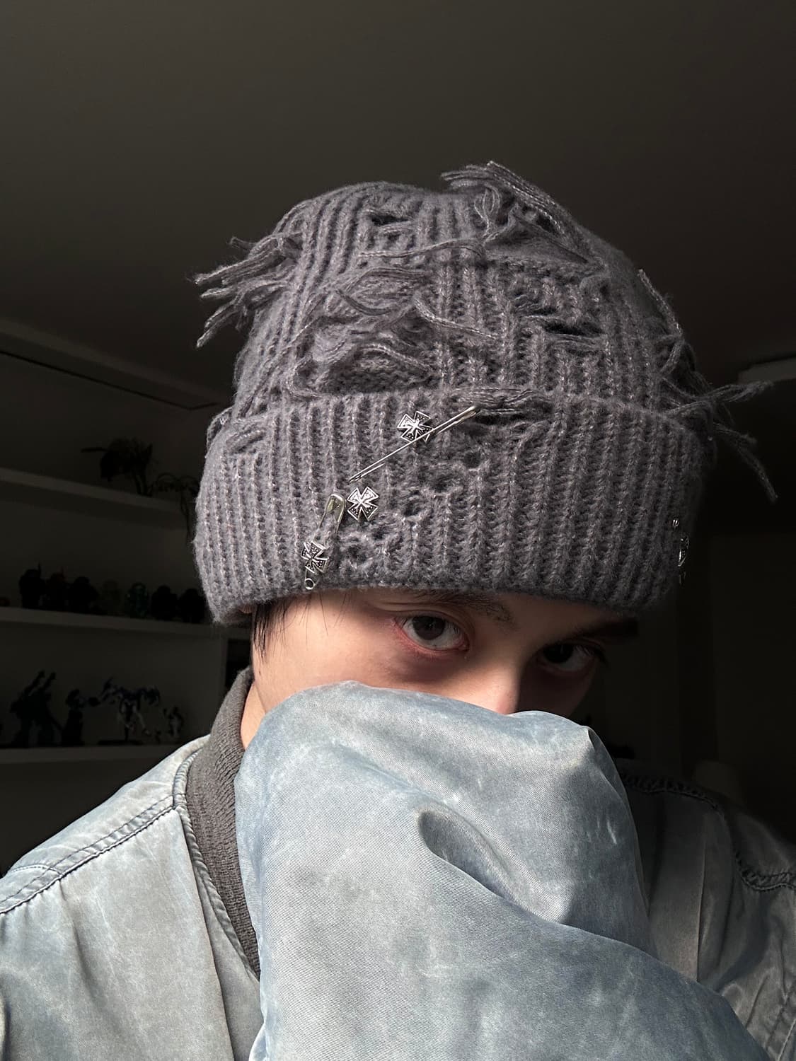 비즈 그런지 비니 Gray 상품이미지5