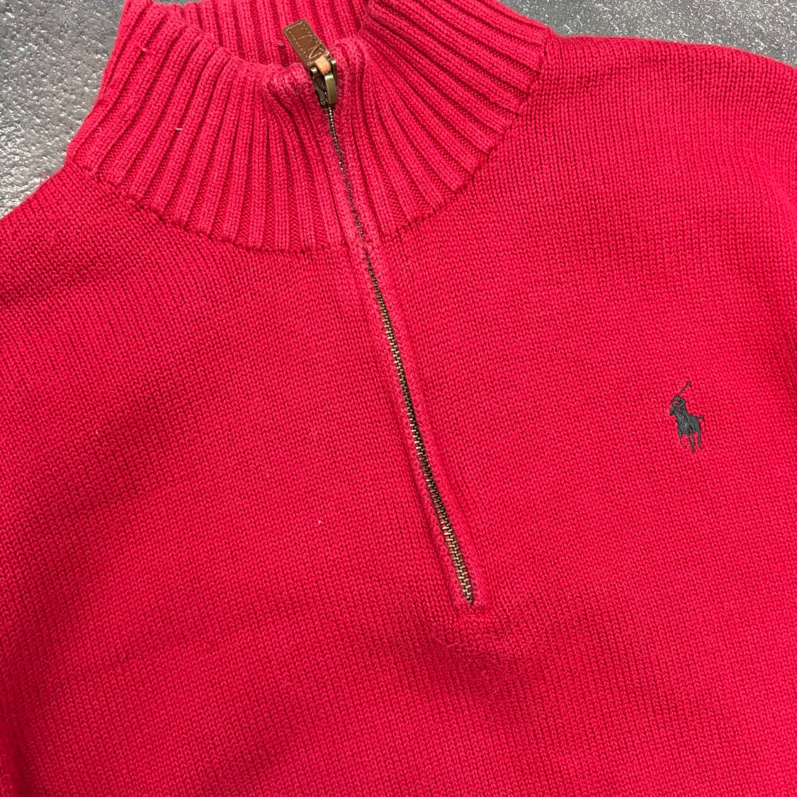 (95)폴로 랄프로렌 레드 하프집업 니트 상품이미지3