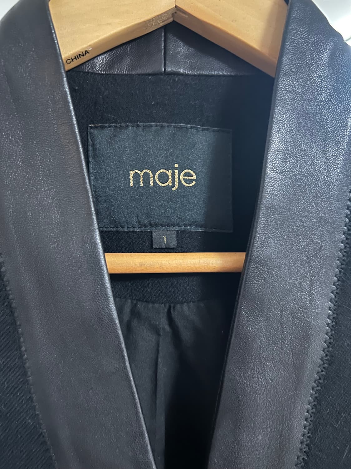 Maje 슬림 레더라인 코트  상품이미지2