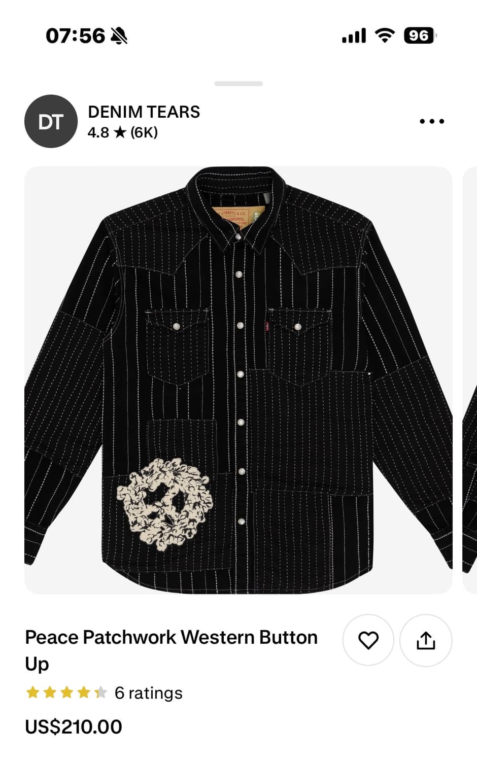 데님 티어스 피스 패치워크 웨스턴 셔츠 L사이즈 상품이미지8