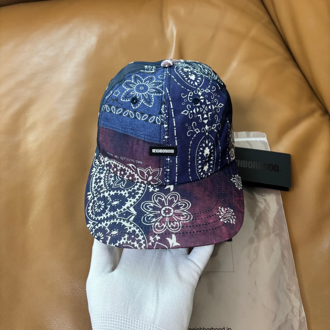 네이버후드 6패널 볼캡 모자 반다나 페이즐리 네이비 퍼플 상품이미지2