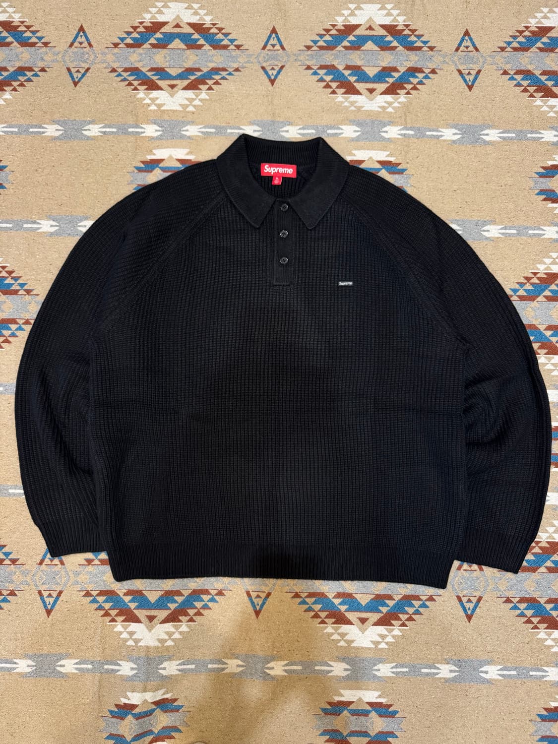 [XL] 슈프림 스몰 박스 폴로 스웨터 블랙 - 25FW 상품이미지2