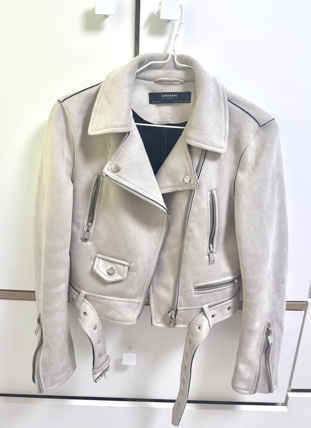 자라 아이보리 스웨이드 라이더 자켓 XS 상품이미지1