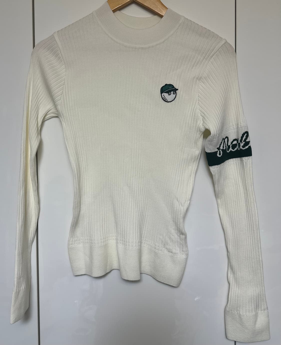 말본 골프 화이트 리브 니트 긴팔티 정품 상품이미지2