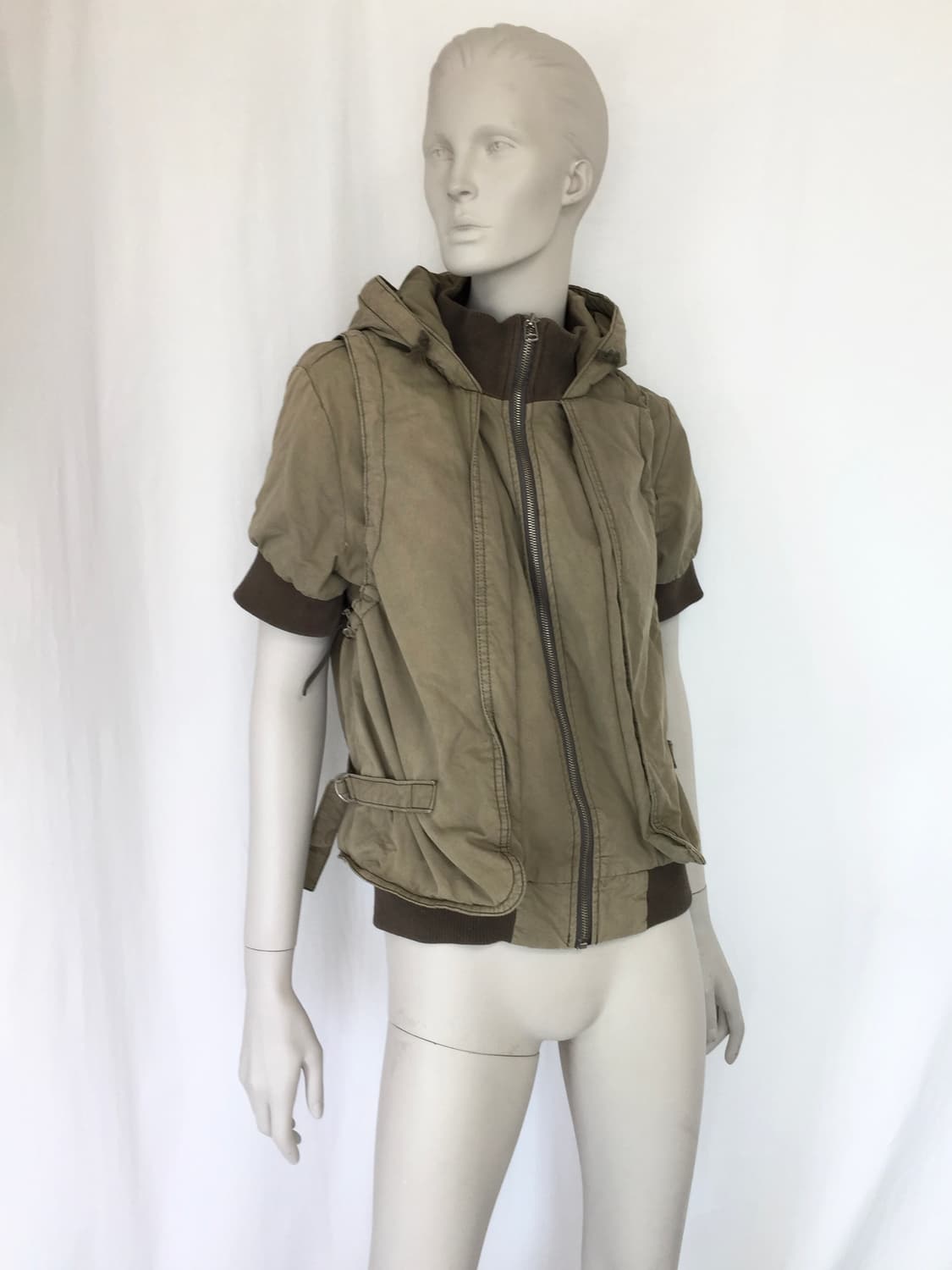 Khaki layered padded Jumper 상품이미지1