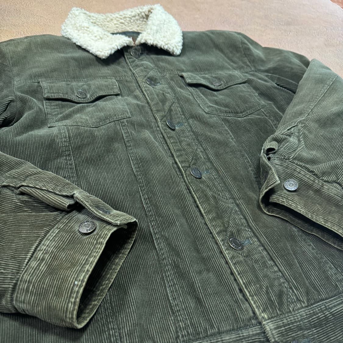 USA 옴파로스 보헤미안 90s양털 카라 골덴 코듀로이 자켓 상품이미지2