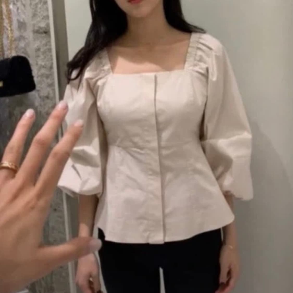 Sie 시에 스퀘어넥 블라우스 XS 상품이미지2