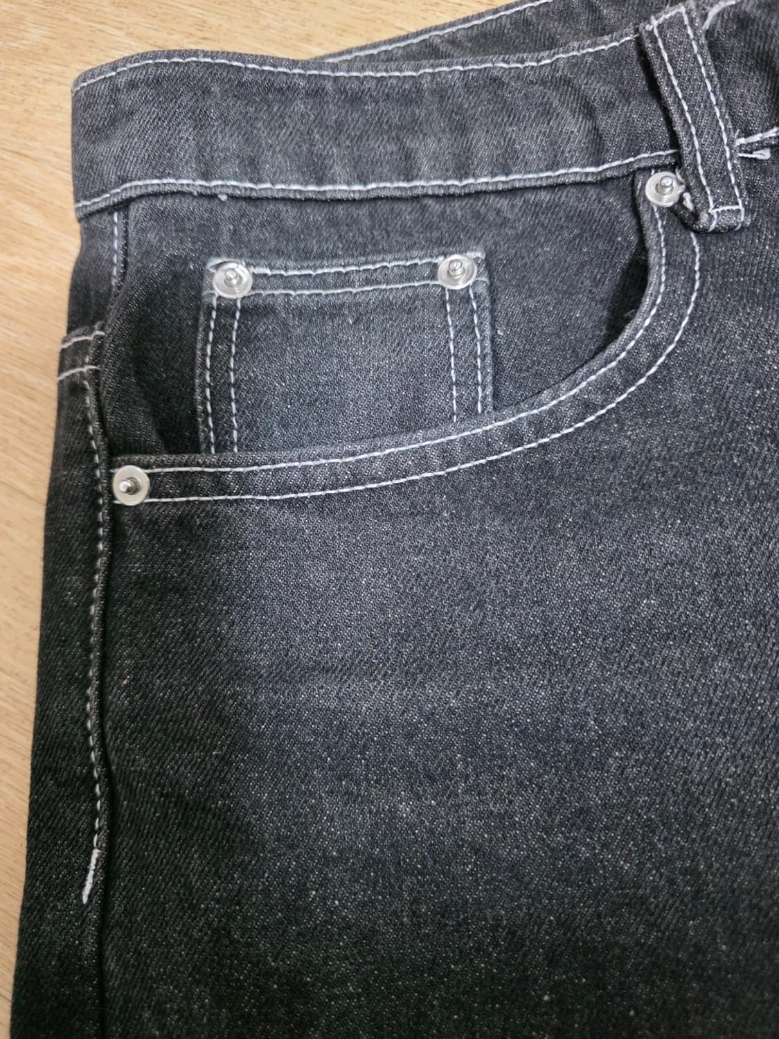 트릴리온 프론트 워싱 와이드 데님 팬츠 33 상품이미지4