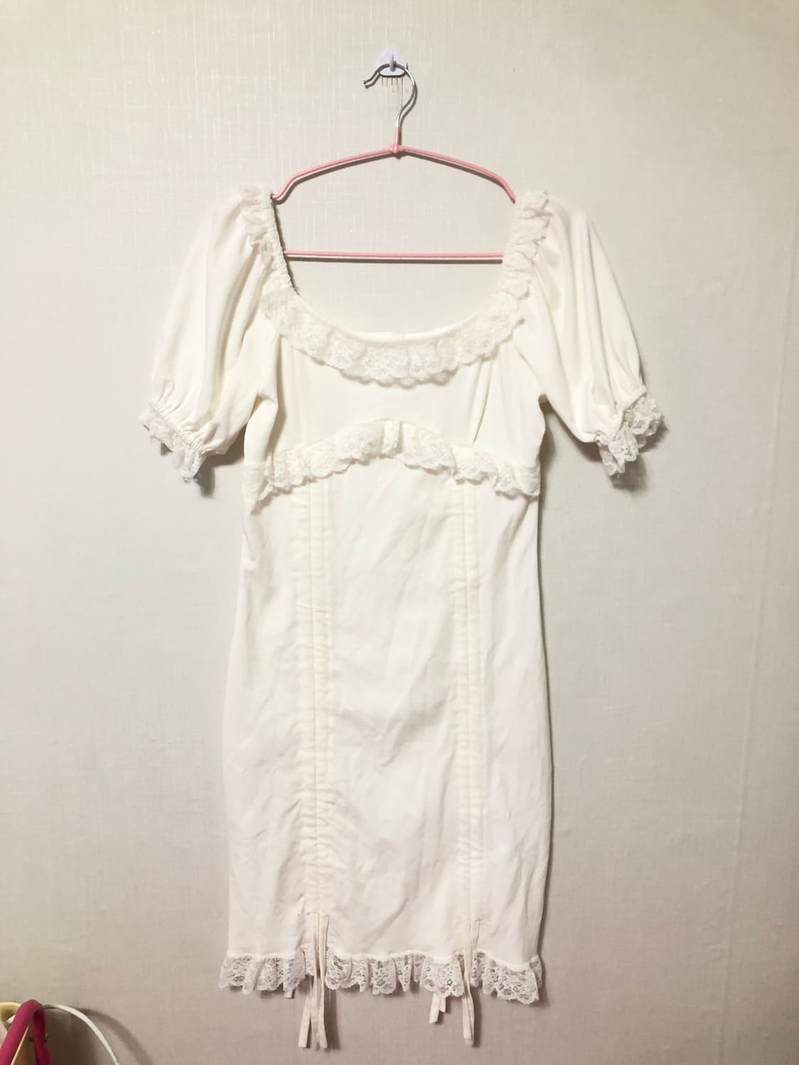 White Lace Puff One-Piece 상품이미지1