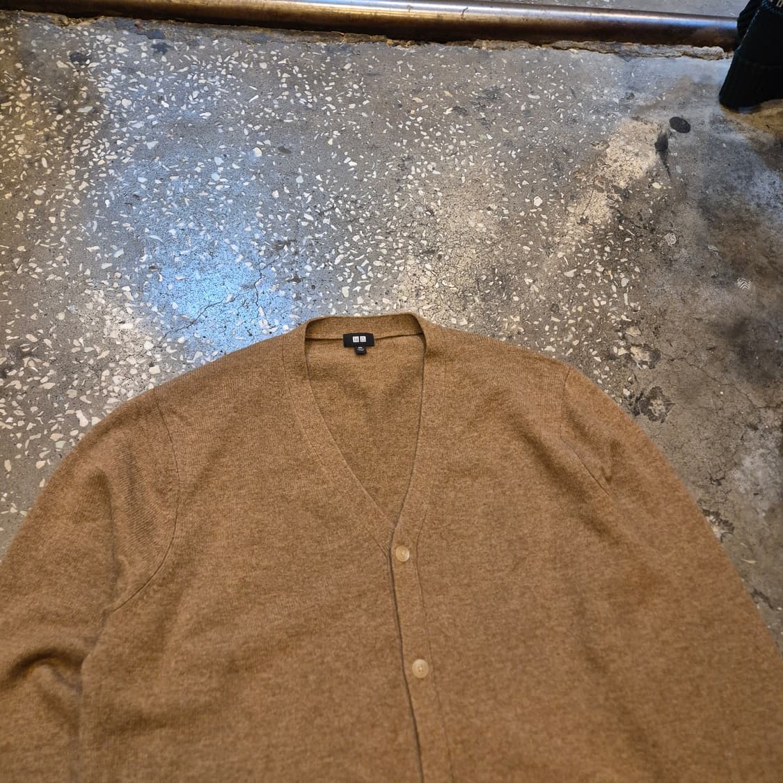 실사이즈-2XL(착샷잇음) 브라운 울 니트가디건  상품이미지7