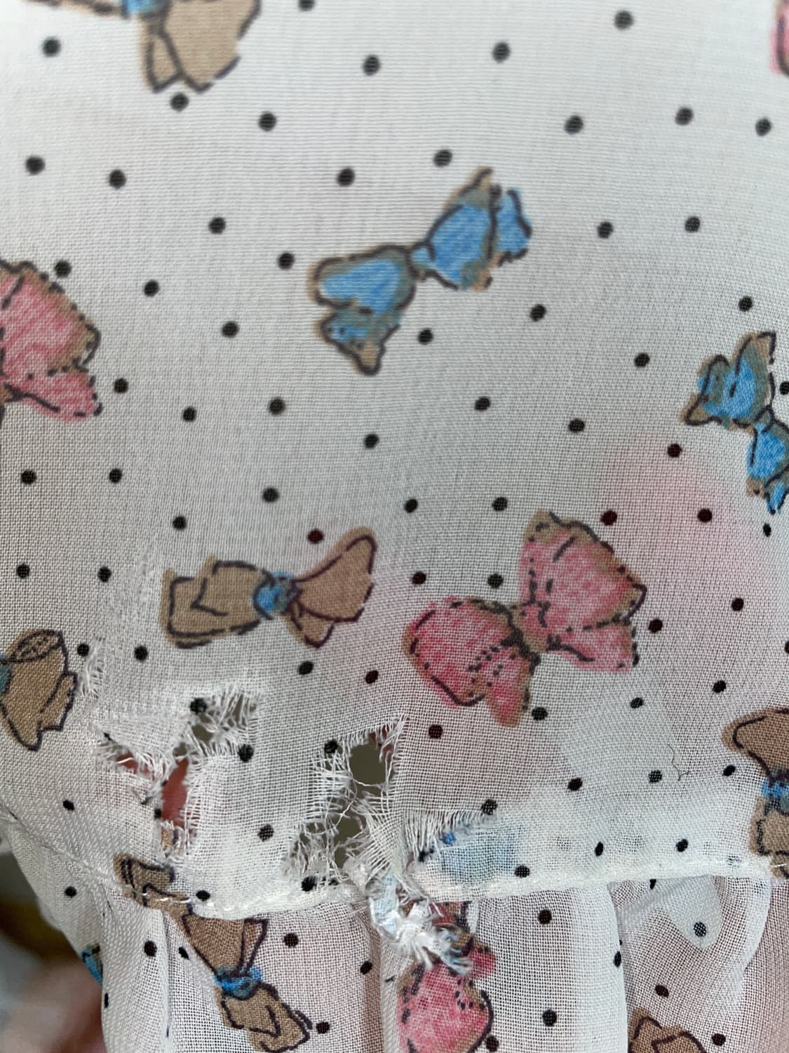 리본 도트 쉬폰 프릴 블라우스 상품이미지5