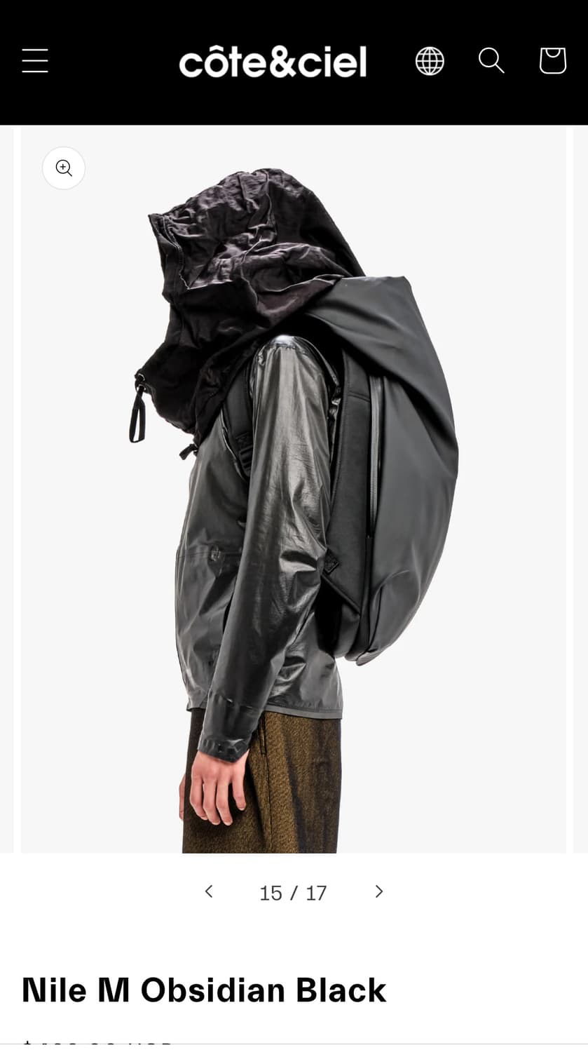 (구매글) Cote&ciel   Nile M Obsidian Black 상품이미지1