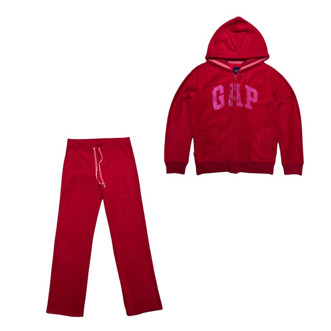 GAP KIDS 핑크로고 후리스 후드집업, 후리스 바지 SET XXL 상품이미지1