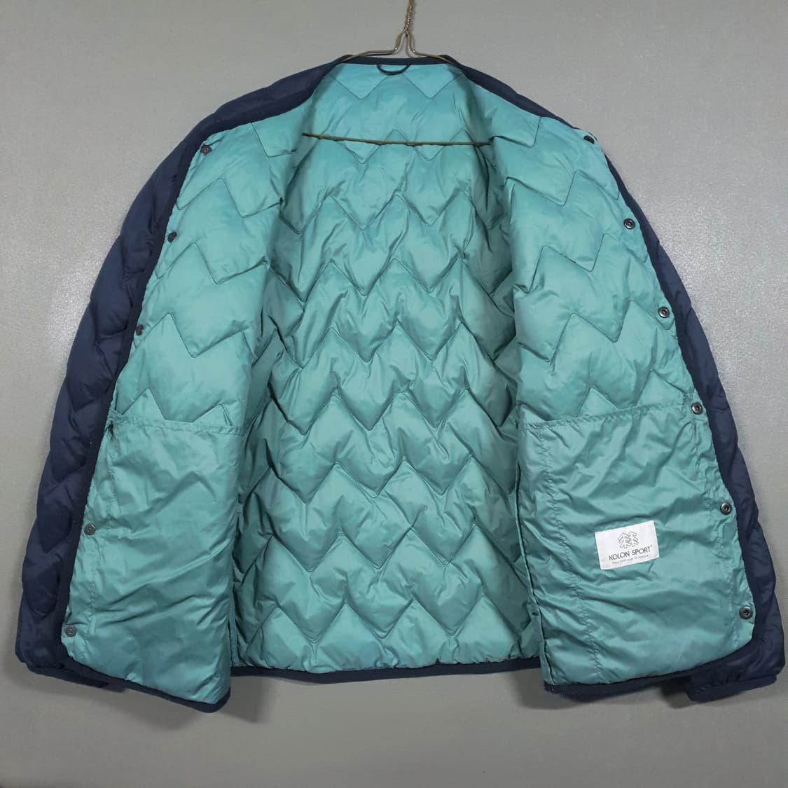 실측 XL) 코오롱스포츠 신형 패커블 솟솟 퀼팅 경량 다운 패딩 점퍼 상품이미지6