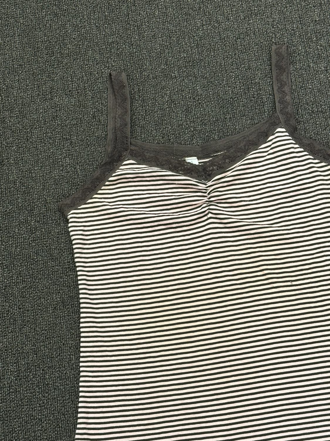 L)Japanese vintage 여성 브라운 핑크 레이스 나시 상품이미지2