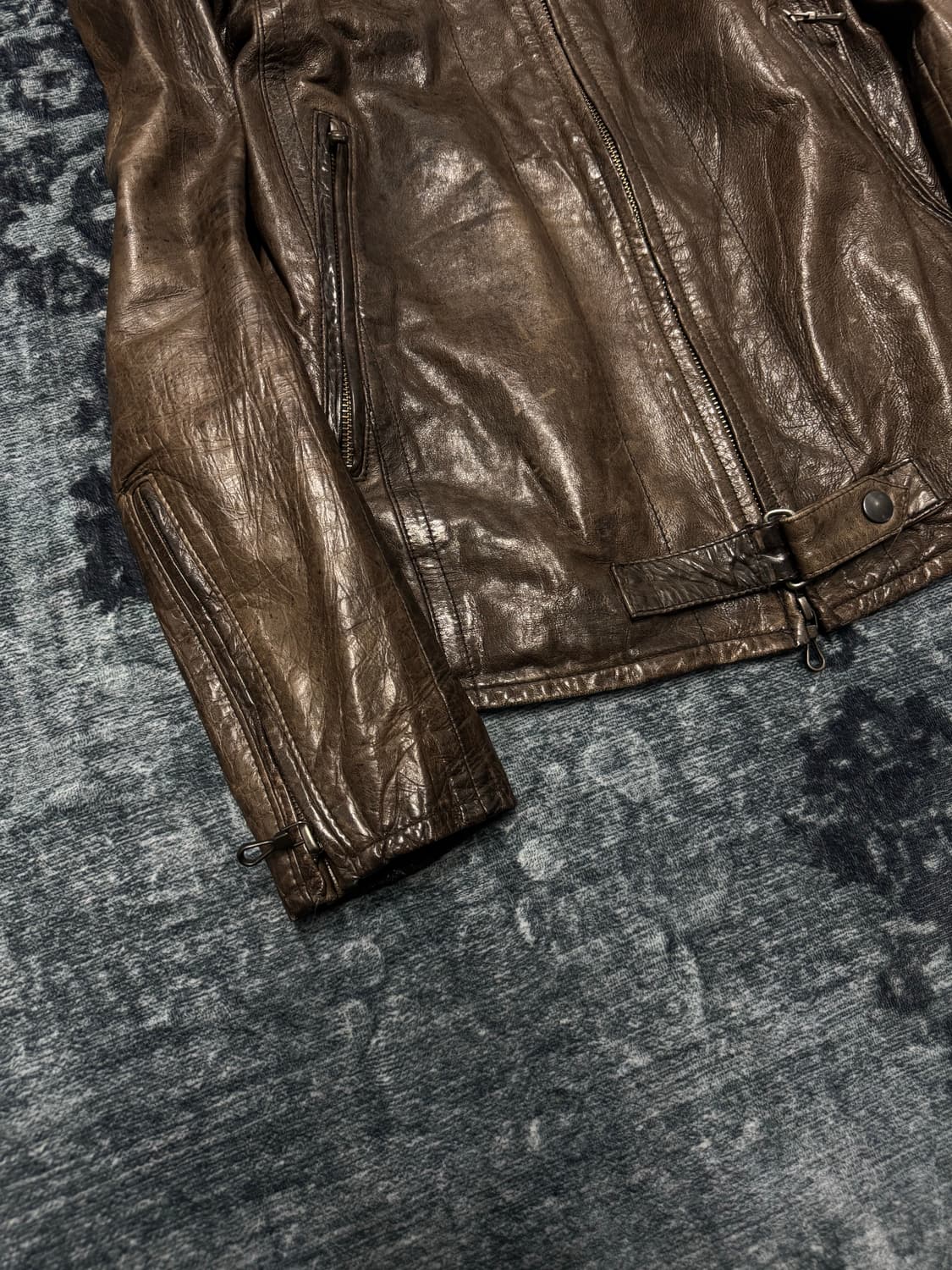 Schlussel brown lamb skin rider jacket 상품이미지4