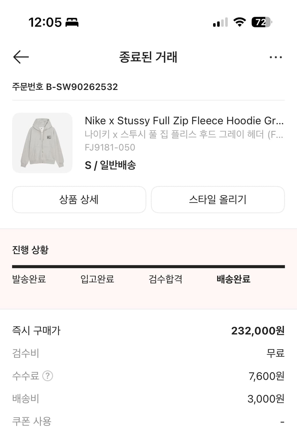 스투시 나이키 콜라보 후드집업 S 상품이미지2