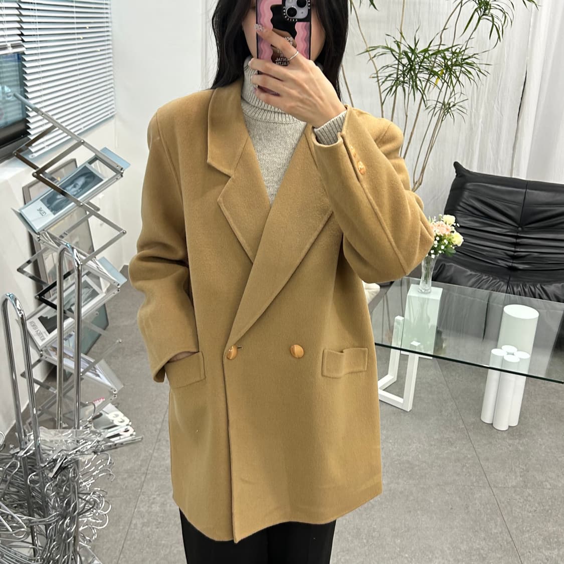 ESPRTCORR  클래식 모직 더블 코트 상품이미지4