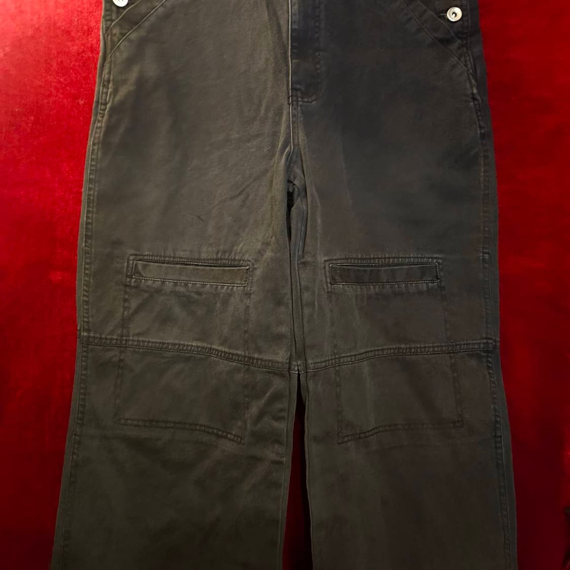 세븐진(Seven Jeans) 흑청 와이드 데님 멜빵팬츠 상품이미지3