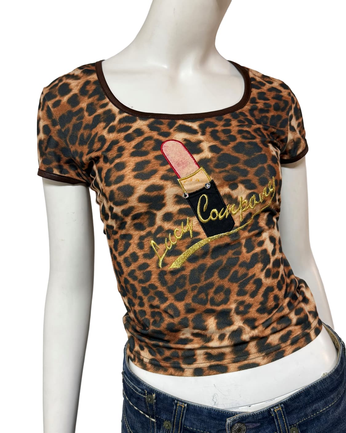 Y2k 레오파드 프린트 갸루 탑 상품이미지3