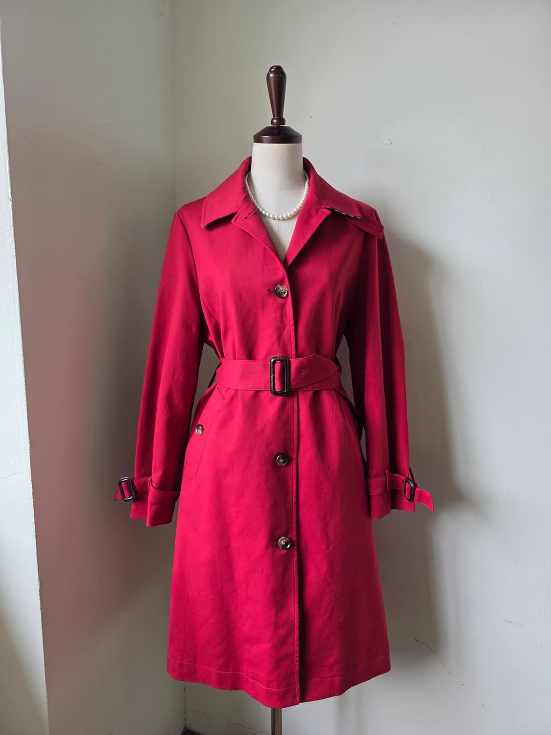 Aquascutum 아쿠아스큐텀 레드 트렌치코트 상품이미지1