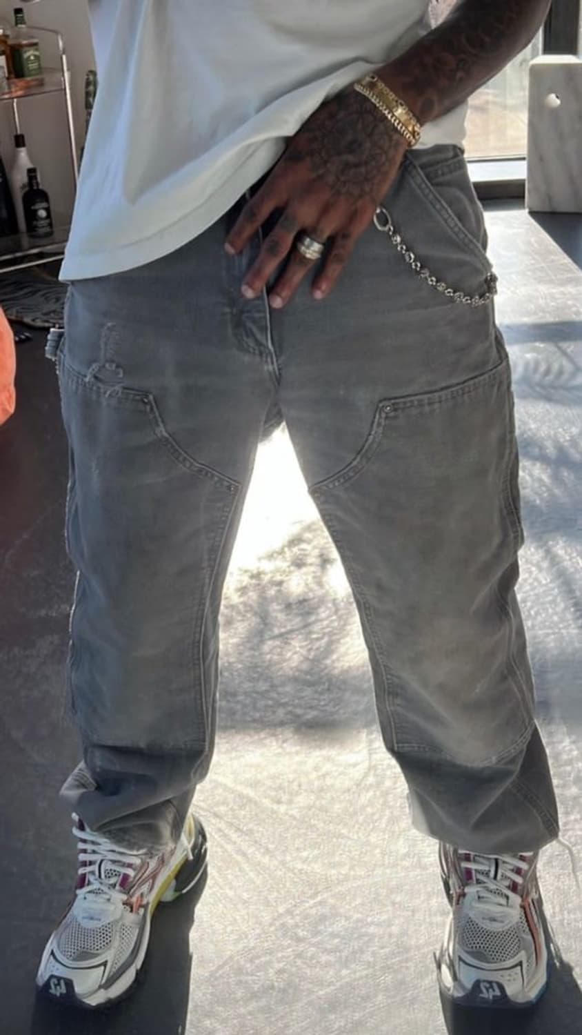 빈티지 칼하트 더블니 워크팬츠 그레이 상품이미지1