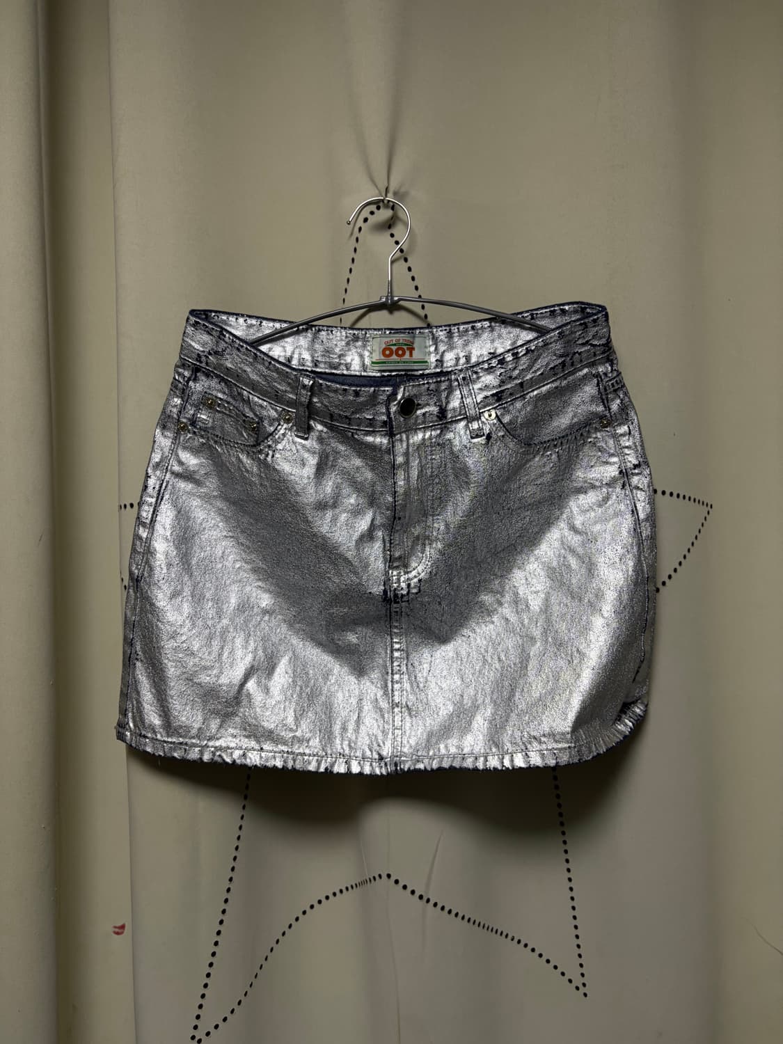 실버 크랙 미니스커트 상품이미지1