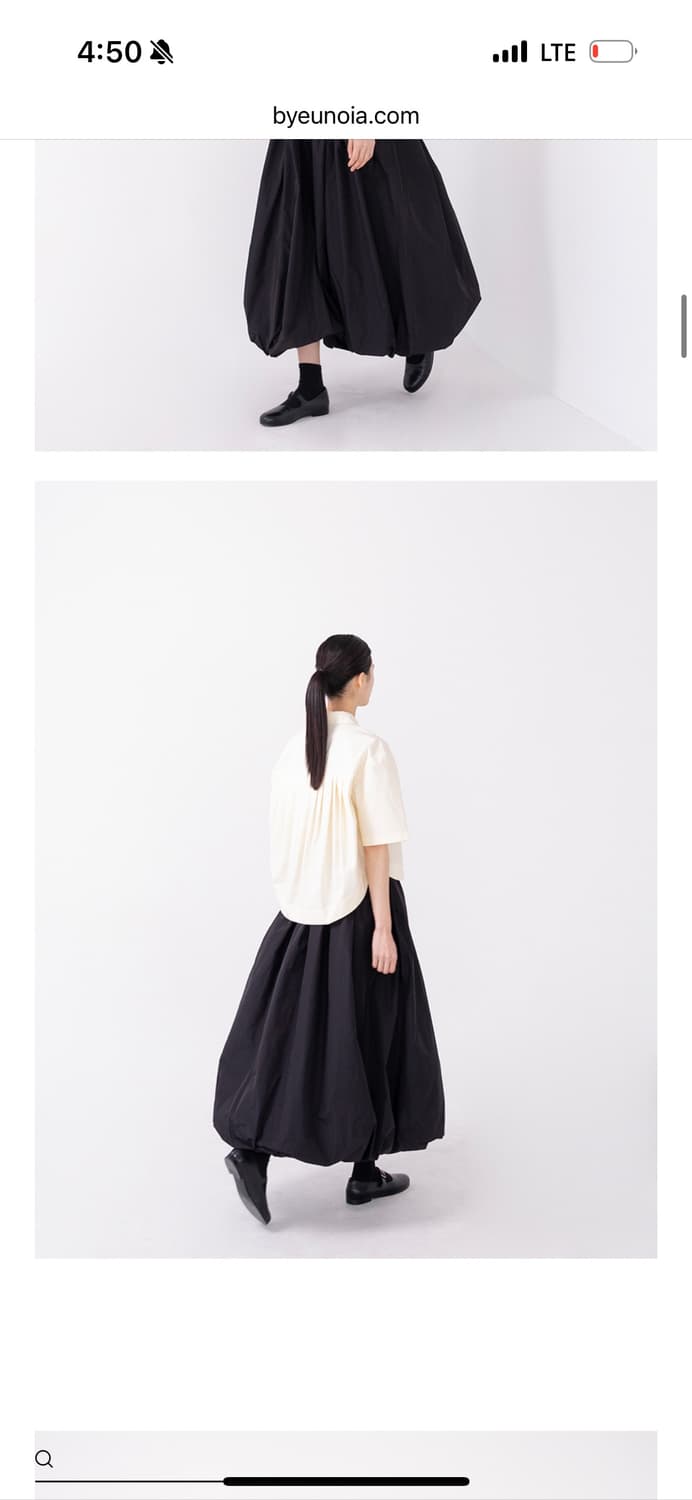 유노이아 Poplin Crop Shirt 엘로우 상품이미지5