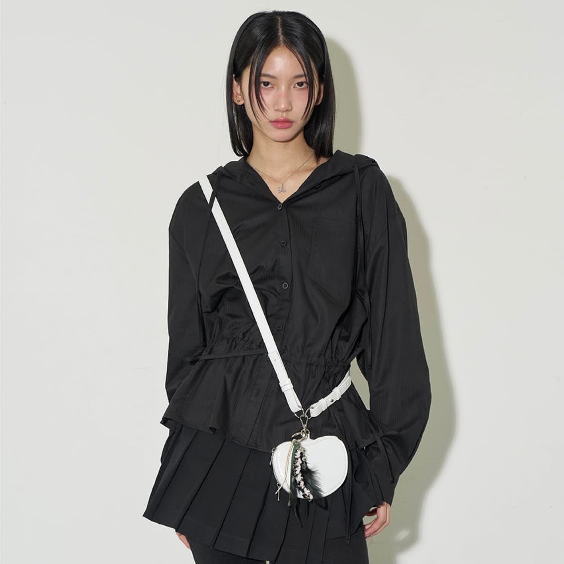 일리고 스트라이프 후디 셔츠 Free 상품이미지2