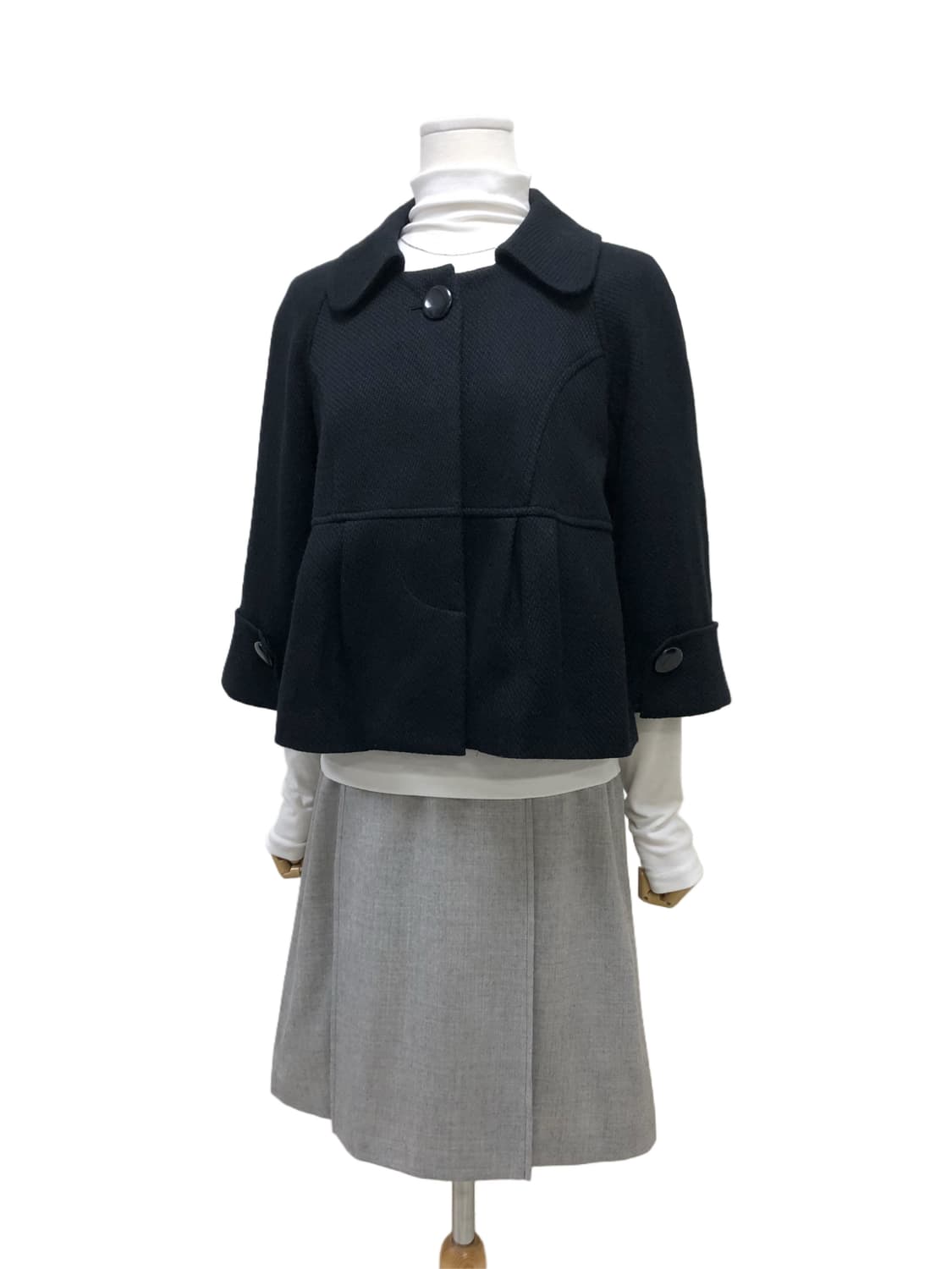 빈티지 블랙 숏 코트 상품이미지4