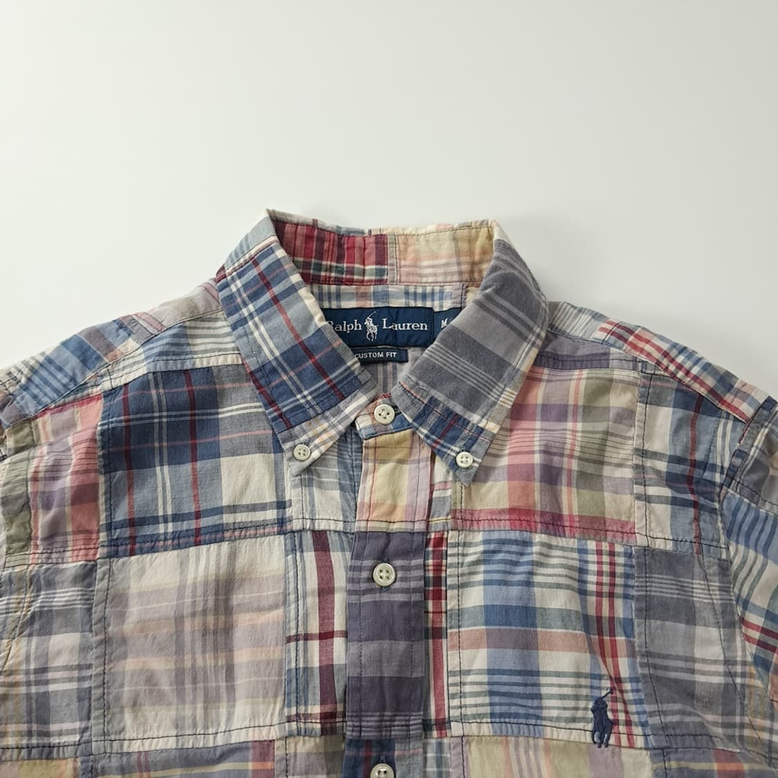 CK212 M 폴로 00s 패치워크 마드라스체크 반팔 셔츠 남방 상품이미지2