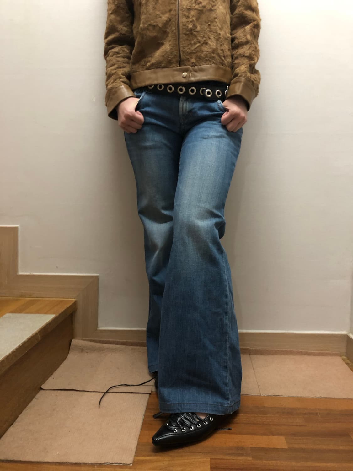 빈티지 버커루 데님 펑크 팬츠 상품이미지4