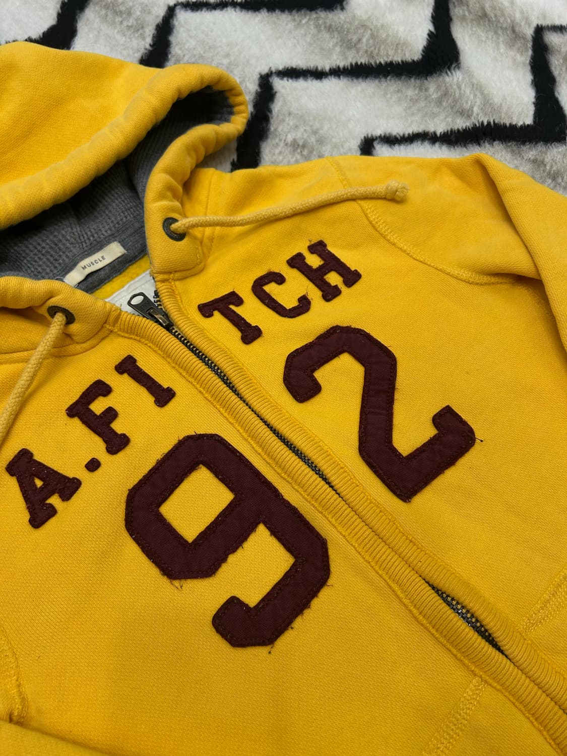 [S]아베크롬비 스펠아웃 후드집업/기모/엘로우버건디 상품이미지1