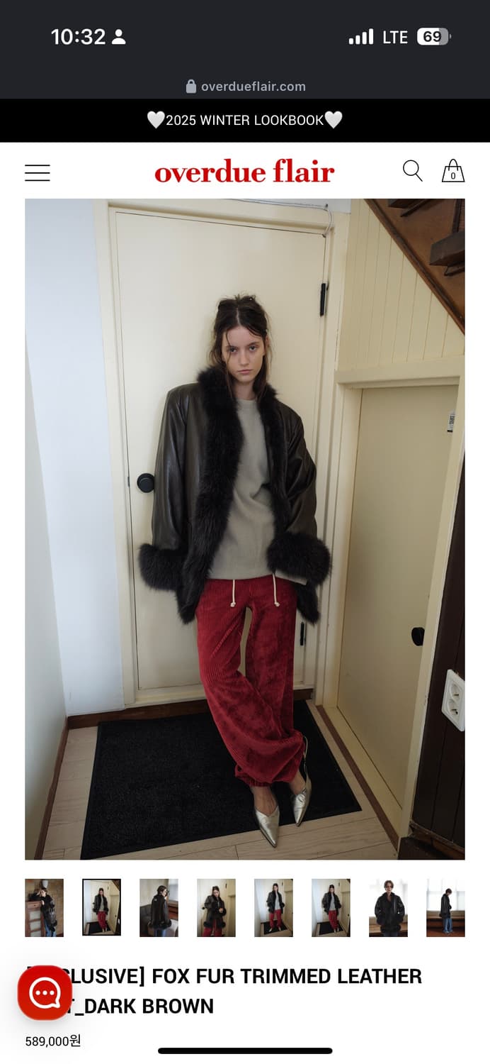 구매글) 오버듀플레어 폭스 퍼 레더 코트 펺 상품이미지1