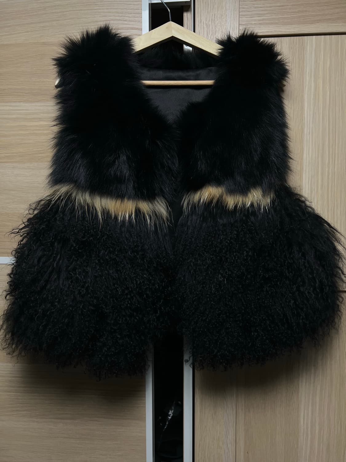 [EVITA] 폭스 & 양털 믹스 조끼 상품이미지4