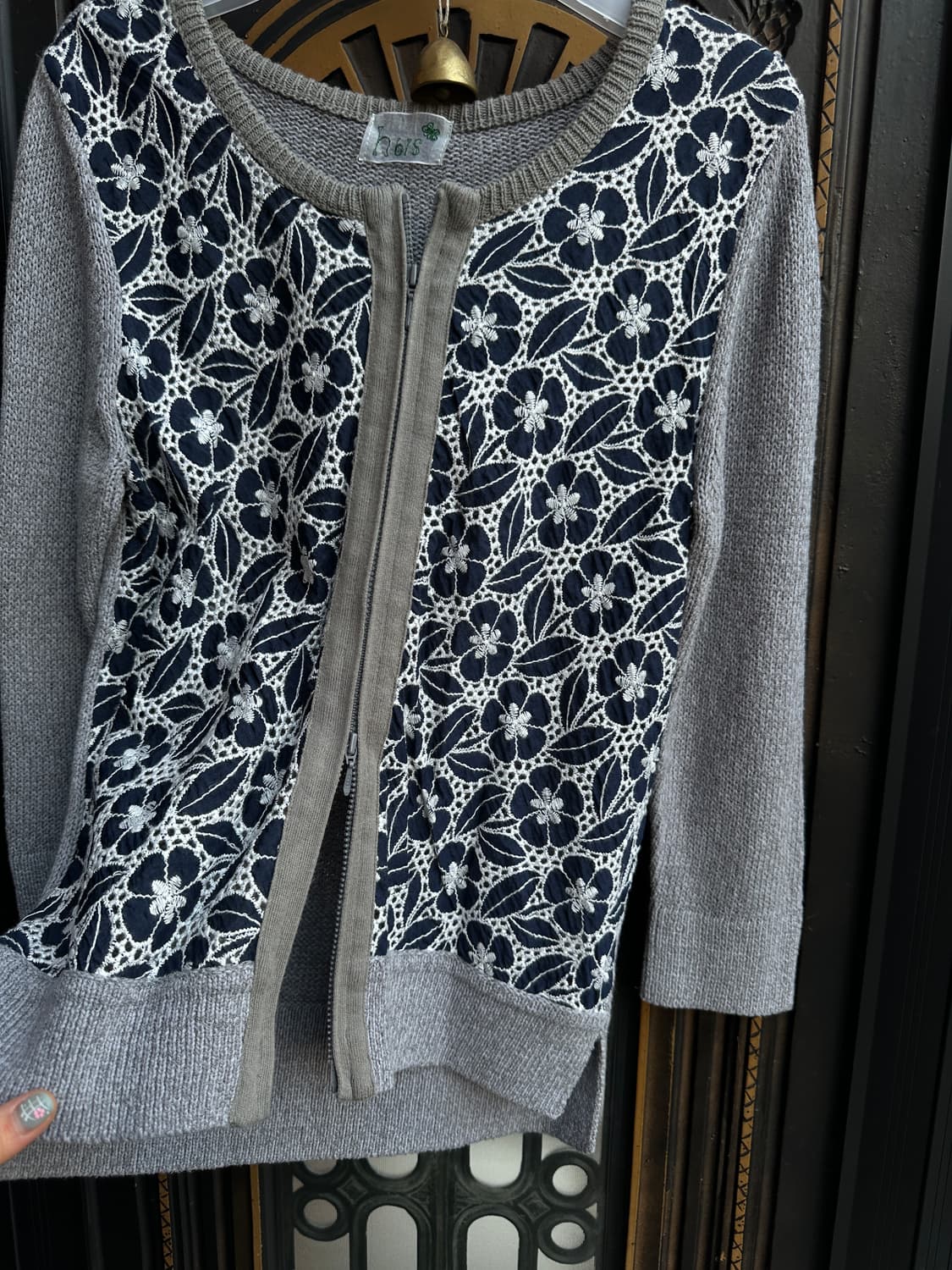 hbis 2way zip flower cardigan 상품이미지3