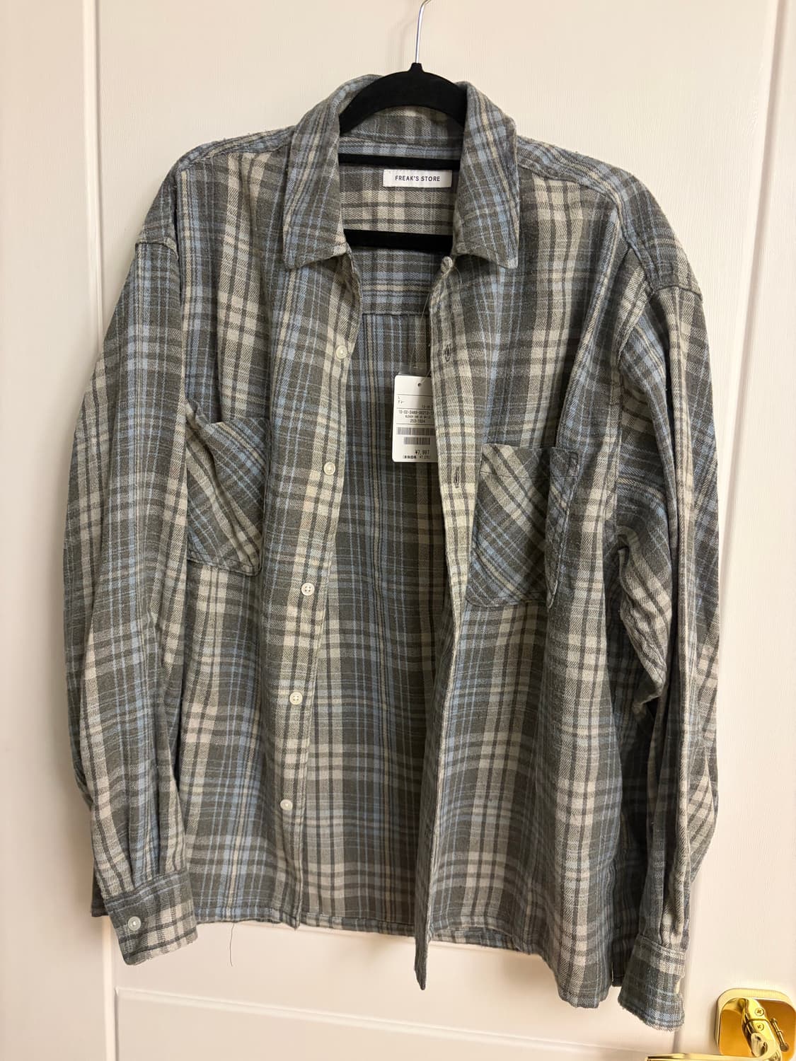 [새상품] 프릭스스토어 그레이 체크 셔츠 상품이미지1