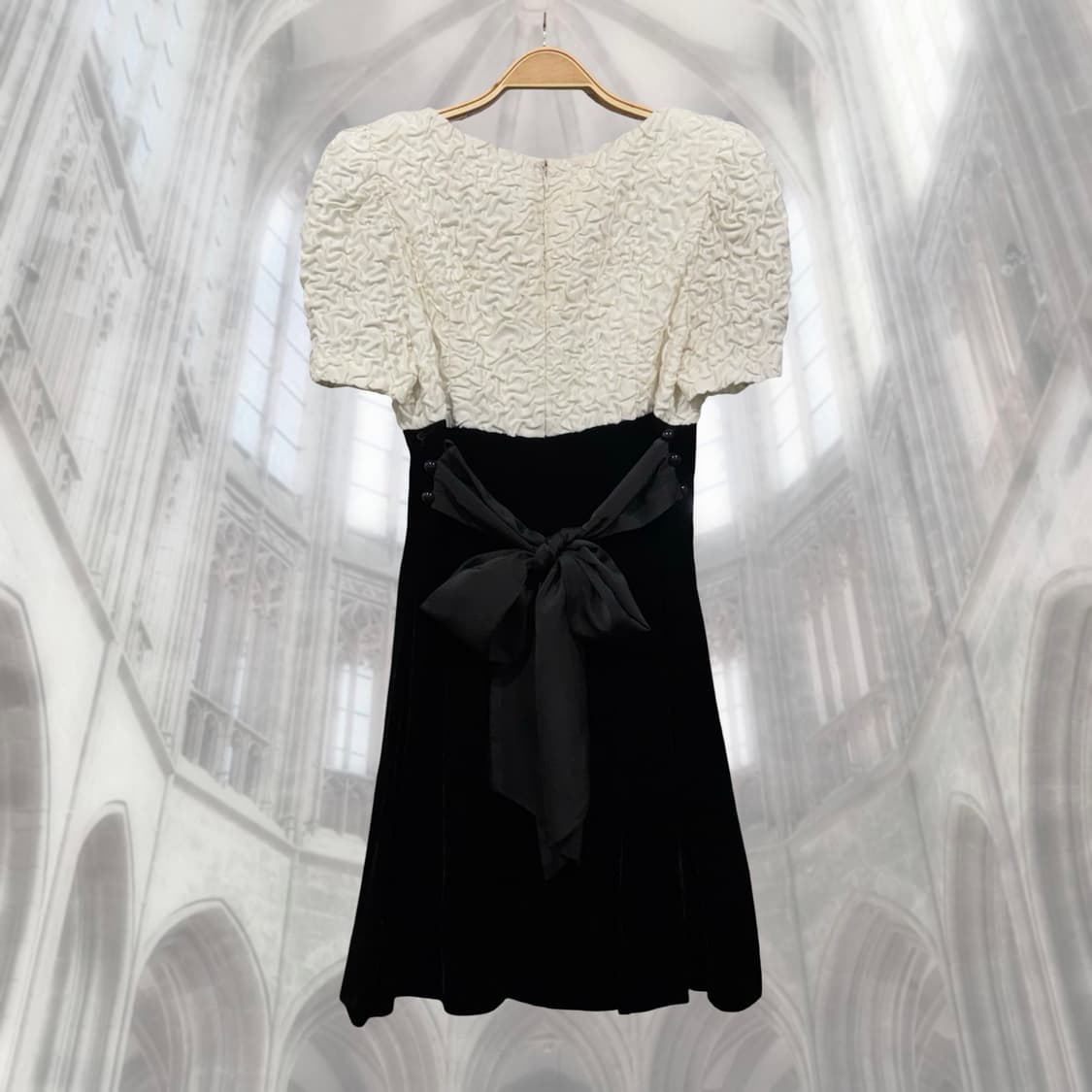 빈티지 로맨틱 블랙 벨벳 볼레로 원피스 셋업 상품이미지7
