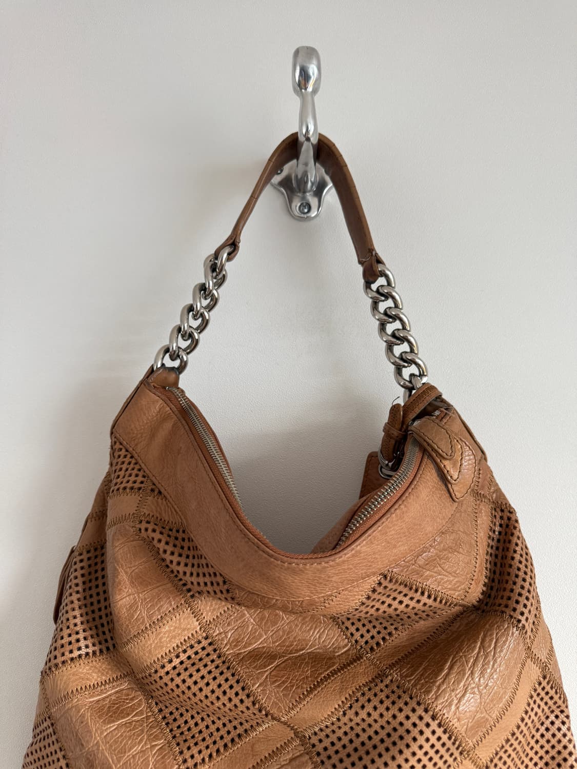 Pre owned 패치워크 레더 숄더백 상품이미지3