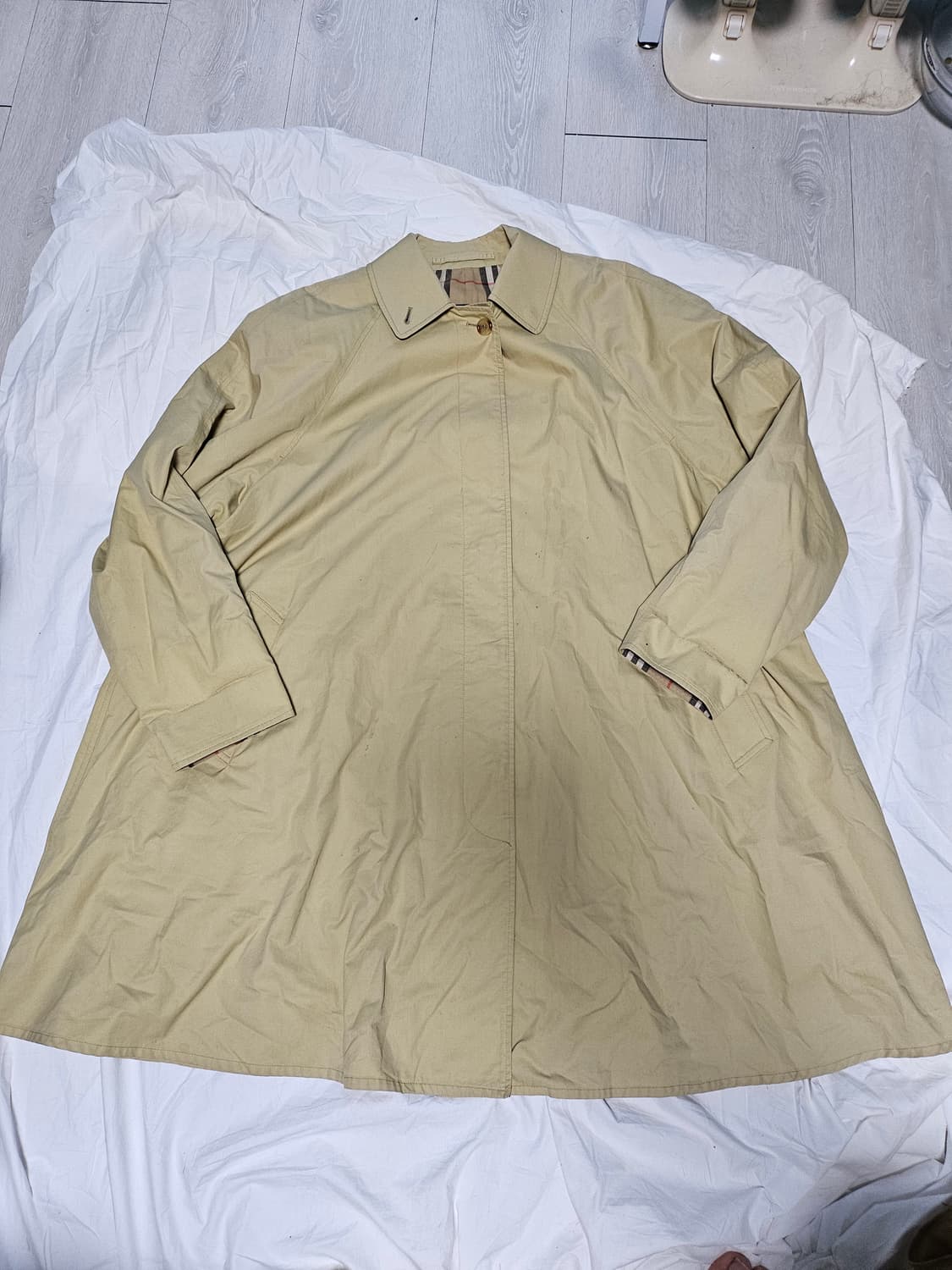 90s 올드 버버리 코튼 카코트 발마칸 코트 M-L 상품이미지1